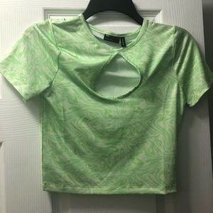 Asos design open cut sheer design top